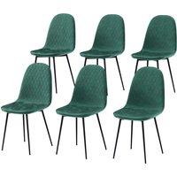 Vida Designs Luton Set Of 6 Fabric Dining Chairs Green, Green