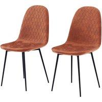 Vida Designs Luton Set Of 2 Fabric Dining Chairs Orange, Orange