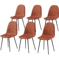 Vida Designs Luton Set Of 6 Fabric Dining Chairs Orange, Orange