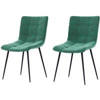 Vida Designs Richton Set Of 2 Fabric Dining Chairs Green, Green