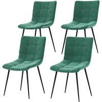 Vida Designs Richton Set Of 4 Fabric Dining Chairs Green, Green