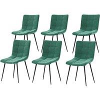 Vida Designs Richton Set Of 6 Fabric Dining Chairs Green, Green