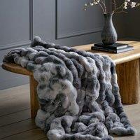 Crossland Grove Marnie Marble Rabbit Fur Throw 1300X1700Mm