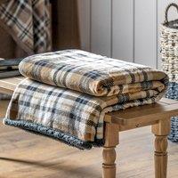 Crossland Grove Latina Tartan Sherpa Throw Tan 1520X1770Mm