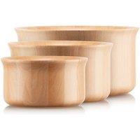 Bodum Nissen Set Of 3 Beech & Teak Wood Bowls, Brown