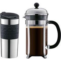 Bodum Chambord Coffee Maker 8 Cup 1L & Travel Mug 0.35L, Multi