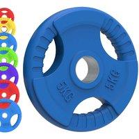 Body Revolution Olympic Tri-grip Rubber Weight Plates Colour Pairs Sets 5 Kg Pair, Blue