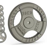 Body Revolution Cast Iron Weight Plates 1inch Standard Tri Grip Pairs 2 X 1.25Kg, Grey