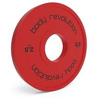 Body Revolution Fractional Bumper Plates 2 X 2.5Kg, Red