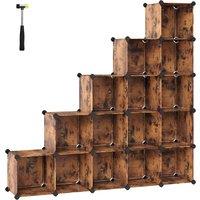 Songmics 16-cube Storage Unit rustic Brown