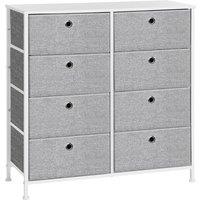 Songmics Storage Unit With 8 Easy Pull Fabric Drawers light Grey And White