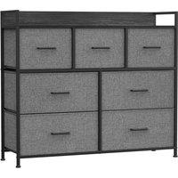 Songmics 7 Fabric Drawers With Handles And Metal Frame grey, Grey