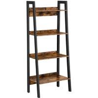 Vasagle 4-tier Ladder Shelf Rustic Brown And Black