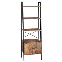 Vasagle Ladder Shelf With Cupboard Rustic Brown
