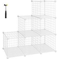 Songmics 6-cube Metal Wire Storage Rack White, White