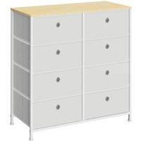 Songmics 8 Drawer Fabric Chest light Grey And White