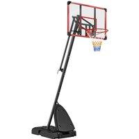 Sportnow Adjustable Basketball Hoop With Weighted Base, 2.4-2.9M, Red, Red