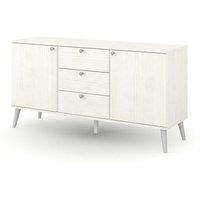 Core Products Augusta Curve 2 Doors 3 Drawers Medium Sideboard, White