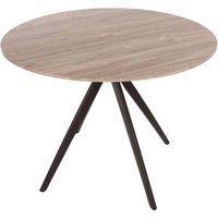 Core Products Aspen Round Dining Table - Grey Oak Effect Top With Black Legs, Grey