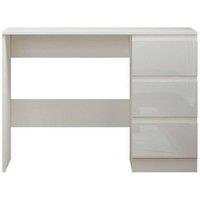 Luxury Life Carlton Dressing Table Desk With 3 Drawers - Gloss White, White