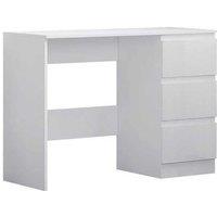 Luxury Life Carlton Dressing Table Desk With 3 Drawers - Matt White, White