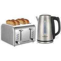 Hamilton Beach Rise Kettle & 4 Slot Toaster Set, Silver