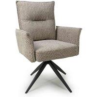 2 X Brunswick Textured Chenille Effect Mink Swivel Chairs, Brown