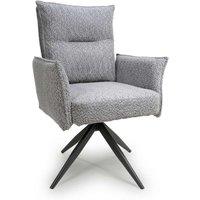 2 X Brunswick Textured Chenille Effect Light Grey Swivel Chairs, Grey