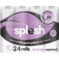 Splesh By Cusheen Quilted Lavender Fragrance 3 Ply Toilet Tissue Paper 24 Rolls, White