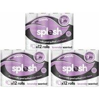 Splesh By Cusheen Quilted Lavender Fragrance 3 Ply Toilet Tissue Paper 36 Rolls, White