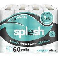 Splesh Toilet Roll Soft & Quilted Eco-friendly White 60 Rolls, White