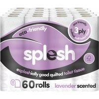 Splesh Toilet Roll Soft & Quilted Eco-friendly Lavender 60 Rolls, White