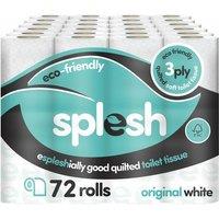 Splesh By Cusheen Quilted Luxury White 3 Ply Soft Toilet Tissue Paper 72 Rolls, White