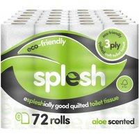 Splesh By Cusheen Quilted Luxury Aloe Vera 3 Ply Toilet Tissue Paper 72 Rolls, White