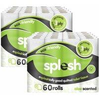 Splesh Toilet Roll Soft & Quilted 3Ply Aloevera Scented Toilet Tissue 120 Rolls, White