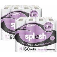 Splesh Toilet Roll Soft & Quilted 3Ply Lavender Scented Toilet Tissue 120 Rolls, White