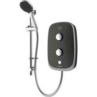 Aqualisa Evolve 10.5Kw Electric Shower W Adjustable Head - Grey Satin Silver, Black