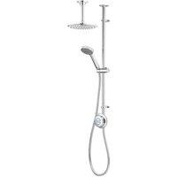 Aqualisa Quartz Classic Smart Digital Shower Exposed With Adjustable And Fixed Ceiling Head gravity Pumped , Silver