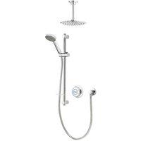 Aqualisa Quartz Classic Smart Digital Shower Concealed W Adjustable And Fixed Ceiling Head gravity Pumped , Silver