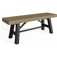 FW Style Lowry Small Dining Bench Driftwood Lacquered Solid Reclaimed Pine, Brown