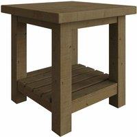 FW Style Saltash Lamp Side Table - Solid Reclaimed Natural Pine, Brown