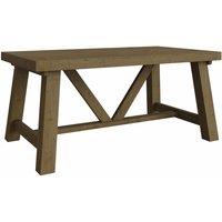 FW Style Saltash 1.6M Fixed Top Dining Table - Solid Reclaimed Natural Pine, Brown