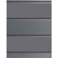 FW Style Stora 3 Drawer Chest Of Drawers Matt Dark Grey, Grey