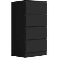 FW Style Stora 4 Drawer Chest Of Drawers - Matt Black, Black