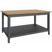 FW Style Taberno Solid Oak Coffee Table Graphite Blue, Blue