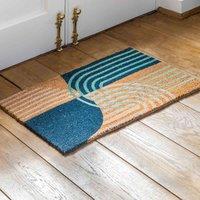 Crossland Grove Galway Navy Arch Coir Doormat 400X700Mm, Blue