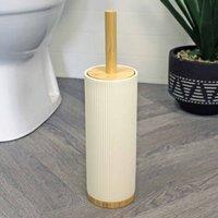 Showerdrape Bondi Cream & Bamboo Collection Toilet Brush & Holder