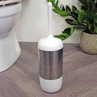 Showerdrape Elite Collection White Chrome Toilet Brush & Holder, White