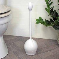 Showerdrape Hatch Collection White Toilet Brush & Holder, White