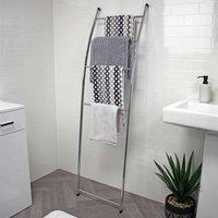 Showerdrape Apex Chrome Bathroom Towel Ladder, Silver